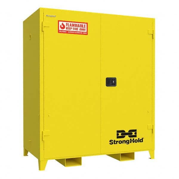 Strong Hold - Safety Cabinets Hazardous Chemical Type: Flammable and Combustible Liquids Color: Yellow - Exact Tool & Supply