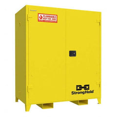 Strong Hold - Safety Cabinets Hazardous Chemical Type: Flammable and Combustible Liquids Color: Yellow - Exact Tool & Supply