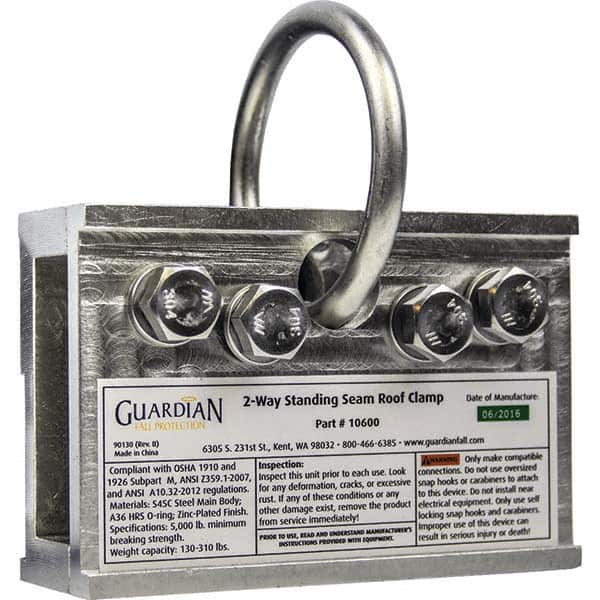 Guardian Fall Protection - Anchors, Grips & Straps Type: Standing Seam Roof Clamp Temporary or Permanent: Temporary - Exact Tool & Supply