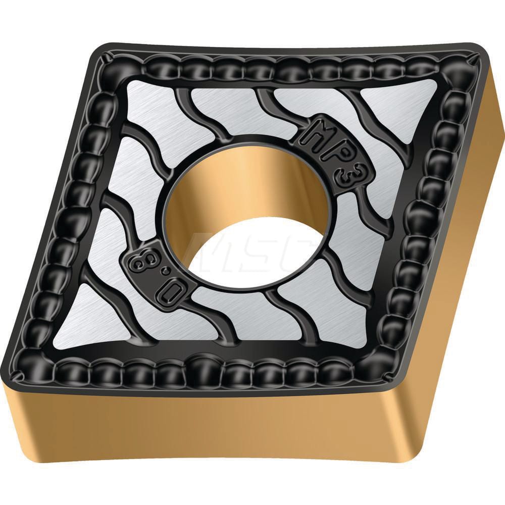 Turning Insert:  CNMG321-MP3 WPP20G,  Solid Carbide TiCN, Al2O3 & TiN Finish,  Neutral,  0.3810″ Long,  3/8″ Inscribed Circle,  0.0160″ Corner Radius,  80.0 &deg N/A Diamond,  Series  CNMG