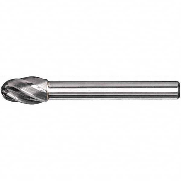 Precision Twist Drill - 3/8" Cut Diam, 1/4" Shank Diam, Carbide Aluma Cut Oval Burr - Exact Tool & Supply