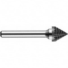 Precision Twist Drill - 1/4" Cut Diam, 1/4" Shank Diam, Carbide Double Cut Tree Burr with Radius - Exact Tool & Supply