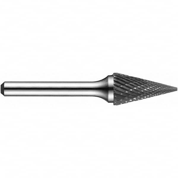 Precision Twist Drill - 1/4" Cut Diam, 1/4" Shank Diam, Carbide Double Cut Cone Burr - Exact Tool & Supply