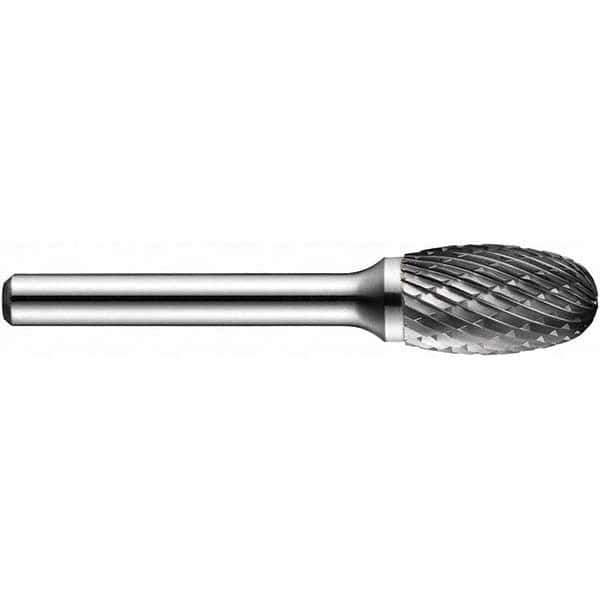 Precision Twist Drill - 3/8" Cut Diam, 1/4" Shank Diam, Carbide Double Cut Oval Burr - Exact Tool & Supply