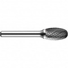 Precision Twist Drill - 3/8" Cut Diam, 1/4" Shank Diam, Carbide Double Cut Oval Burr - Exact Tool & Supply