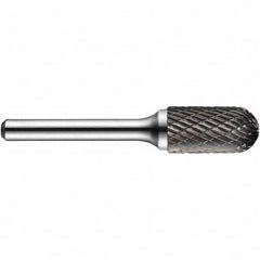 Precision Twist Drill - 1/8" Cut Diam, 1/4" Shank Diam, Carbide Double Cut Cylinder Ball End Burr - Exact Tool & Supply