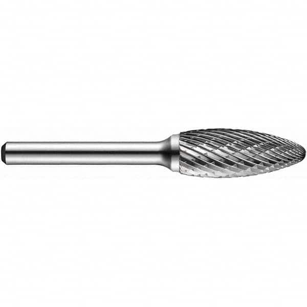 Precision Twist Drill - 1/4" Cut Diam, 1/4" Shank Diam, Carbide Double Cut Tree Burr with Radius - Exact Tool & Supply