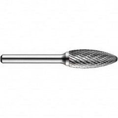 Precision Twist Drill - 1/2" Cut Diam, 1/4" Shank Diam, Carbide Double Cut Flame Burr - Exact Tool & Supply