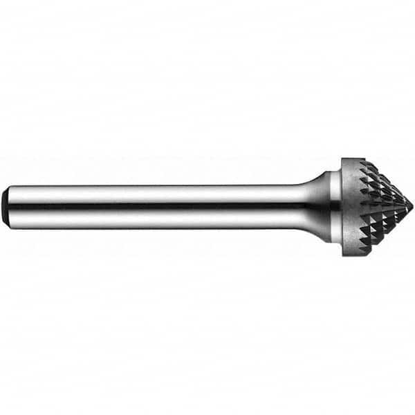 Precision Twist Drill - 1/4" Cut Diam, 1/4" Shank Diam, Carbide Double Cut Tree Burr with Radius - Exact Tool & Supply