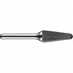 Precision Twist Drill - 5/8" Cut Diam, 1/4" Shank Diam, Carbide Double Cut Conical Radius End Burr - Exact Tool & Supply