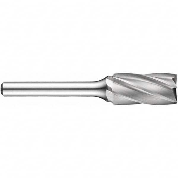 Precision Twist Drill - 3/8" Cut Diam, 1/4" Shank Diam, Carbide Aluma Cut Cylinder Burr with End Cut - Exact Tool & Supply