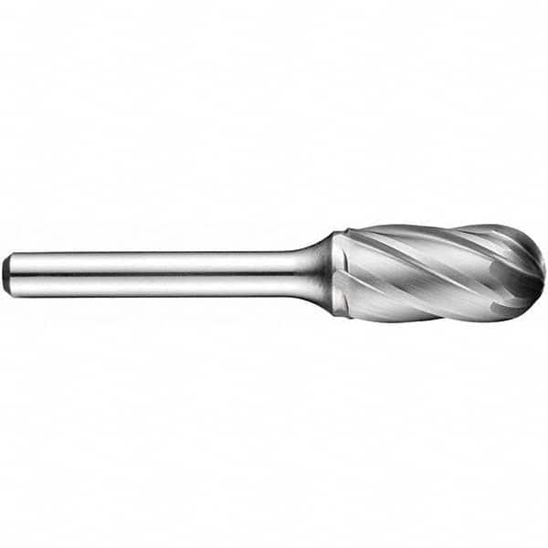 Precision Twist Drill - 1/4" Cut Diam, 1/4" Shank Diam, Carbide Aluma Cut Cylinder Ball End Burr - Exact Tool & Supply