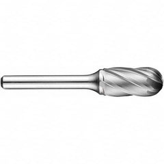 Precision Twist Drill - 1/4" Cut Diam, 1/4" Shank Diam, Carbide Aluma Cut Cylinder Ball End Burr - Exact Tool & Supply