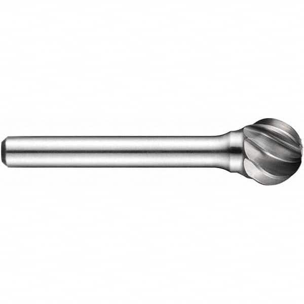 Precision Twist Drill - 3/8" Cut Diam, 1/4" Shank Diam, Carbide Aluma Cut Ball Burr - Exact Tool & Supply