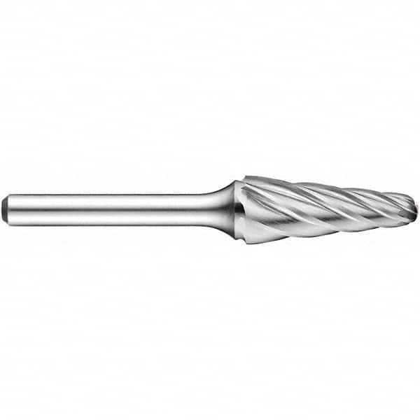Precision Twist Drill - 3/8" Cut Diam, 1/4" Shank Diam, Carbide Aluma Cut Conical Radius End Burr - Exact Tool & Supply