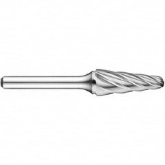Precision Twist Drill - 3/8" Cut Diam, 1/4" Shank Diam, Carbide Aluma Cut Conical Radius End Burr - Exact Tool & Supply