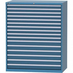 LISTA - 16 Drawer, 216 Compartment Bright Blue Steel Modular Storage Cabinet - Exact Tool & Supply