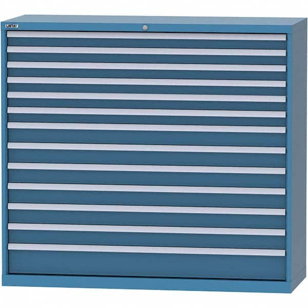LISTA - 13 Drawer, 84 Compartment Bright Blue Steel Modular Storage Cabinet - Exact Tool & Supply