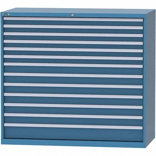 LISTA - 13 Drawer, 84 Compartment Bright Blue Steel Modular Storage Cabinet - Exact Tool & Supply