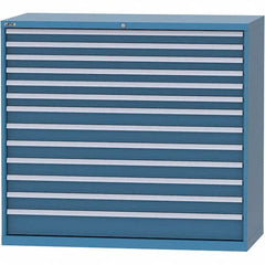 LISTA - 13 Drawer, 84 Compartment Bright Blue Steel Modular Storage Cabinet - Exact Tool & Supply