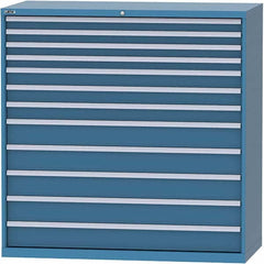 LISTA - 12 Drawer, 84 Compartment Bright Blue Steel Modular Storage Cabinet - Exact Tool & Supply