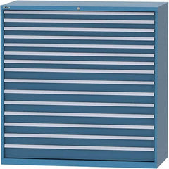 LISTA - 15 Drawer, 84 Compartment Bright Blue Steel Modular Storage Cabinet - Exact Tool & Supply