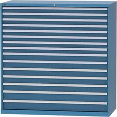 LISTA - 15 Drawer, 84 Compartment Bright Blue Steel Modular Storage Cabinet - Exact Tool & Supply