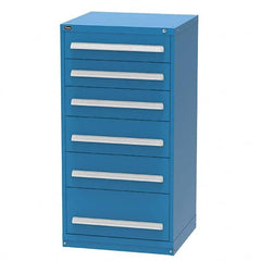 Vidmar - 6 Drawer Bright Blue Steel Modular Storage Cabinet - Exact Tool & Supply