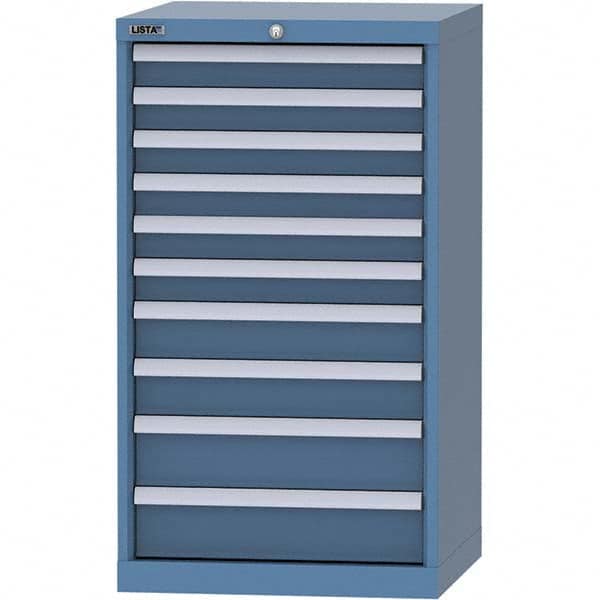 LISTA - 10 Drawer, 84 Compartment Bright Blue Steel Modular Storage Cabinet - Exact Tool & Supply