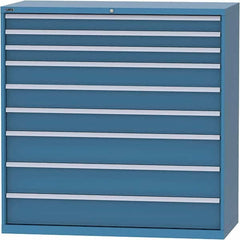 LISTA - 9 Drawer, 84 Compartment Bright Blue Steel Modular Storage Cabinet - Exact Tool & Supply