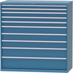 LISTA - 10 Drawer, 84 Compartment Bright Blue Steel Modular Storage Cabinet - Exact Tool & Supply