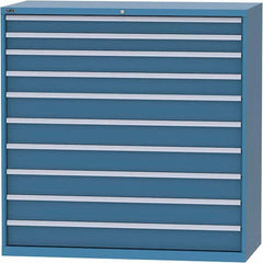 LISTA - 10 Drawer, 84 Compartment Bright Blue Steel Modular Storage Cabinet - Exact Tool & Supply
