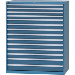 LISTA - 14 Drawer, 216 Compartment Bright Blue Steel Modular Storage Cabinet - Exact Tool & Supply