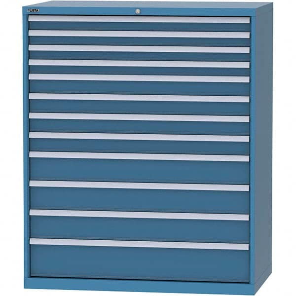 LISTA - 12 Drawer, 216 Compartment Bright Blue Steel Modular Storage Cabinet - Exact Tool & Supply
