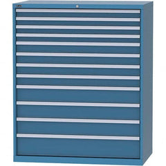 LISTA - 12 Drawer, 216 Compartment Bright Blue Steel Modular Storage Cabinet - Exact Tool & Supply