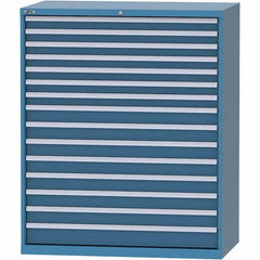 LISTA - 15 Drawer, 216 Compartment Bright Blue Steel Modular Storage Cabinet - Exact Tool & Supply
