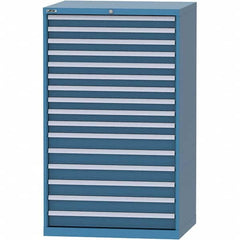 LISTA - 16 Drawer, 84 Compartment Bright Blue Steel Modular Storage Cabinet - Exact Tool & Supply