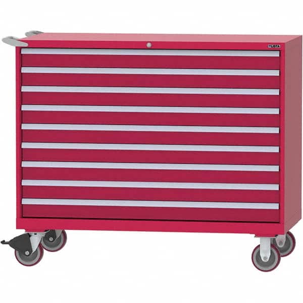 LISTA - 9 Drawer, 84 Compartment Red Steel Modular Storage Cabinet - Exact Tool & Supply