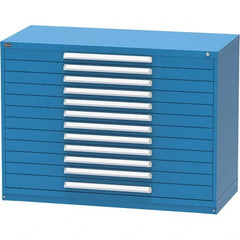 Vidmar - 12 Drawer, 45 Compartment Bright Blue Steel Modular Storage Cabinet - Exact Tool & Supply