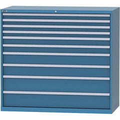 LISTA - 10 Drawer, 84 Compartment Bright Blue Steel Modular Storage Cabinet - Exact Tool & Supply