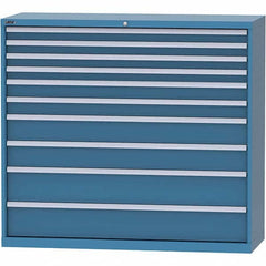 LISTA - 10 Drawer, 84 Compartment Bright Blue Steel Modular Storage Cabinet - Exact Tool & Supply