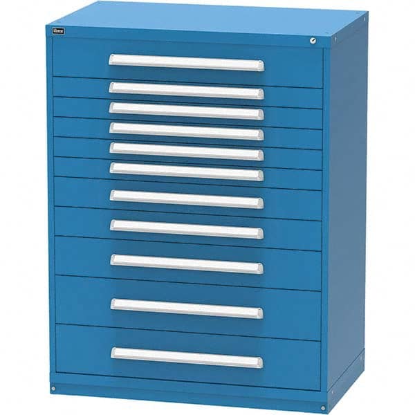 Vidmar - 11 Drawer, 45 Compartment Bright Blue Steel Modular Storage Cabinet - Exact Tool & Supply
