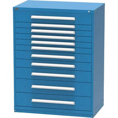 Vidmar - 11 Drawer, 45 Compartment Bright Blue Steel Modular Storage Cabinet - Exact Tool & Supply