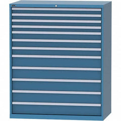 LISTA - 12 Drawer, 216 Compartment Bright Blue Steel Modular Storage Cabinet - Exact Tool & Supply