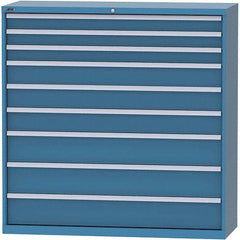 LISTA - 9 Drawer, 84 Compartment Bright Blue Steel Modular Storage Cabinet - Exact Tool & Supply