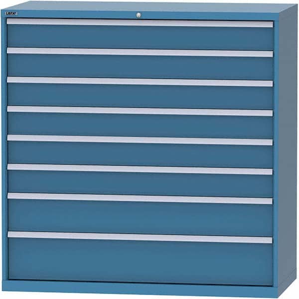 LISTA - 8 Drawer, 84 Compartment Bright Blue Steel Modular Storage Cabinet - Exact Tool & Supply