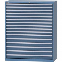 LISTA - 16 Drawer, 99 Compartment Bright Blue Steel Modular Storage Cabinet - Exact Tool & Supply