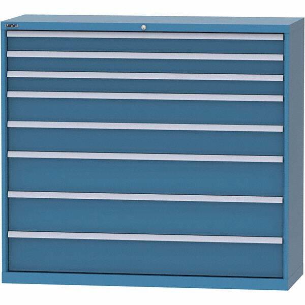 LISTA - 8 Drawer, 84 Compartment Bright Blue Steel Modular Storage Cabinet - Exact Tool & Supply