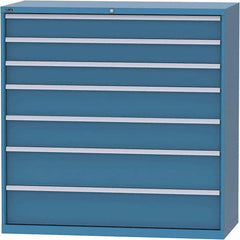 LISTA - 7 Drawer, 84 Compartment Bright Blue Steel Modular Storage Cabinet - Exact Tool & Supply