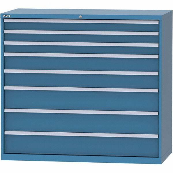 LISTA - 8 Drawer, 84 Compartment Bright Blue Steel Modular Storage Cabinet - Exact Tool & Supply